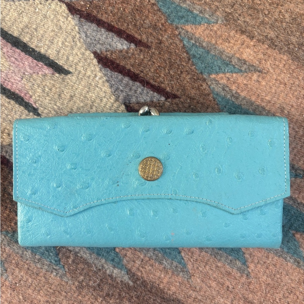 Vintage Princess Gardner Turquoise Wallet | Kiss Lock Coin Purse